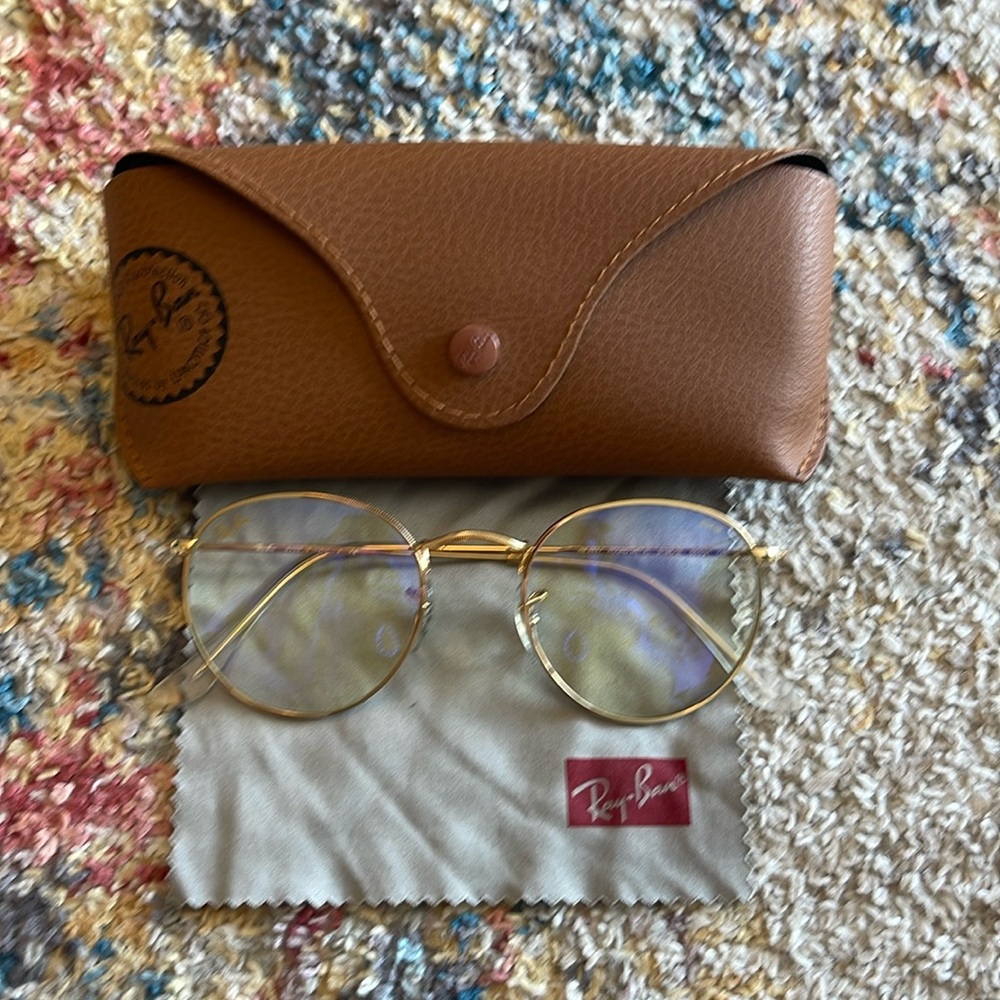 Ray Ban Round Metal Blue Light Glasses